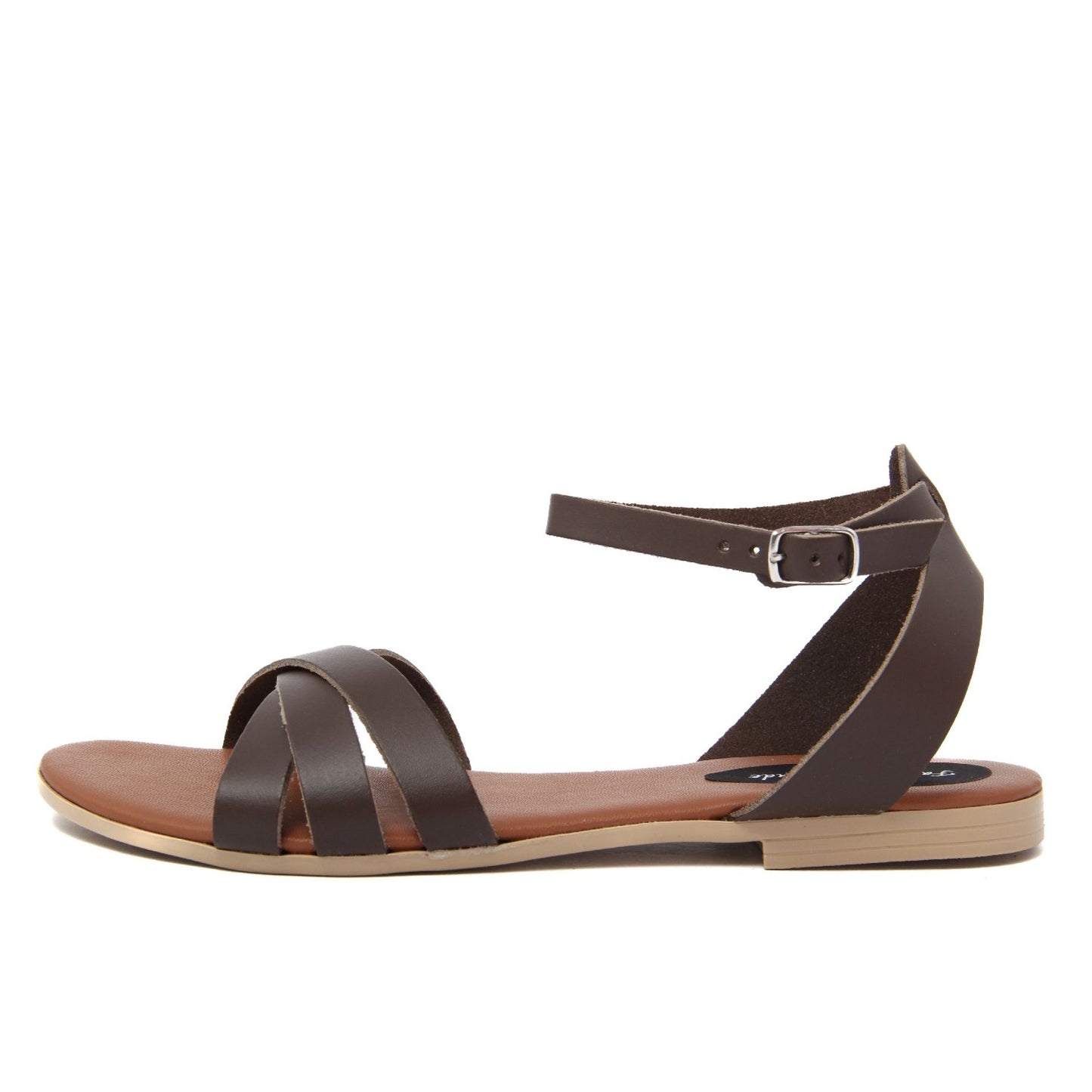 Fashion Attitude - Sandales Femme (Brun Foncé avec Lanières Croisées)