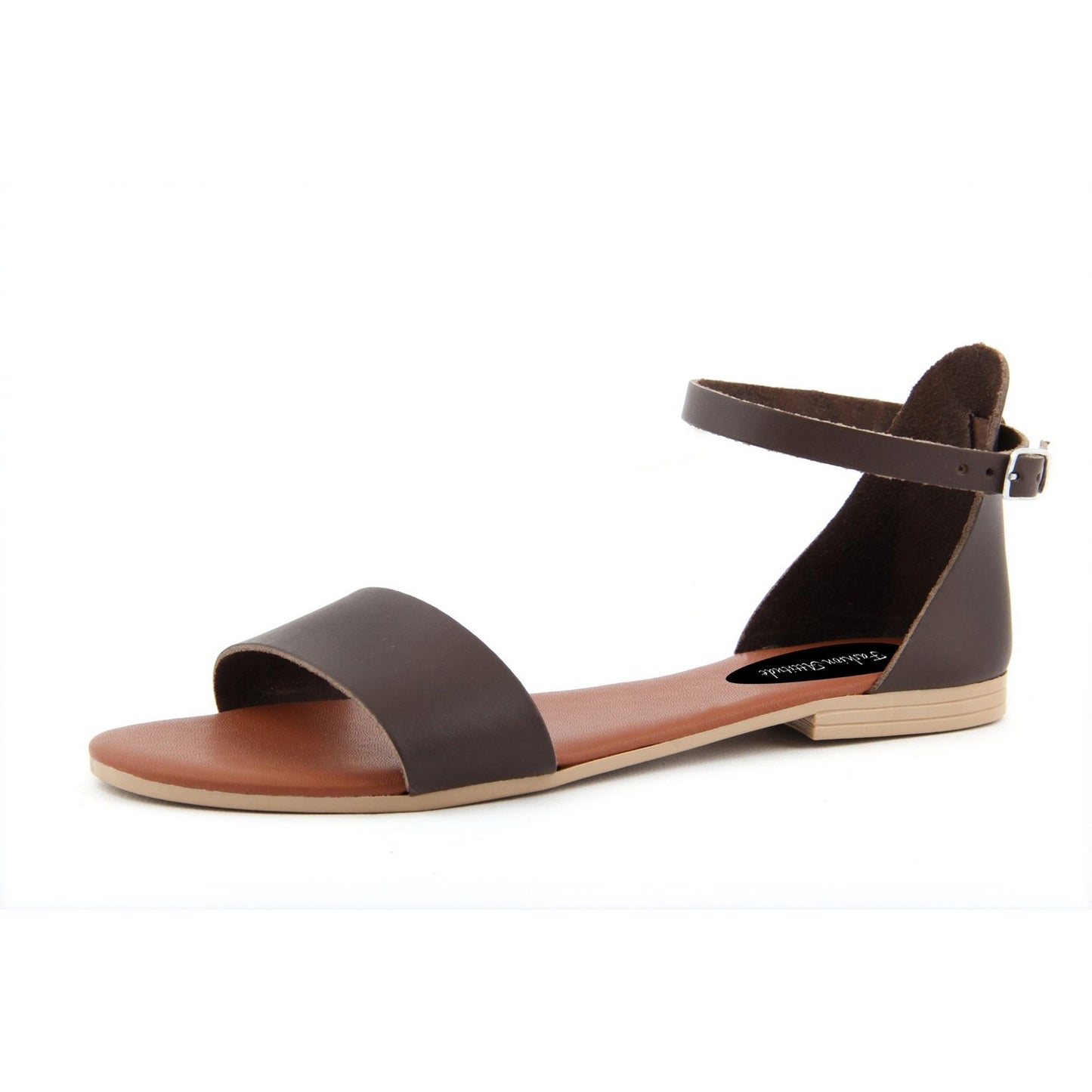 Fashion Attitude - Sandales Femme (Brun Foncé Minimaliste)