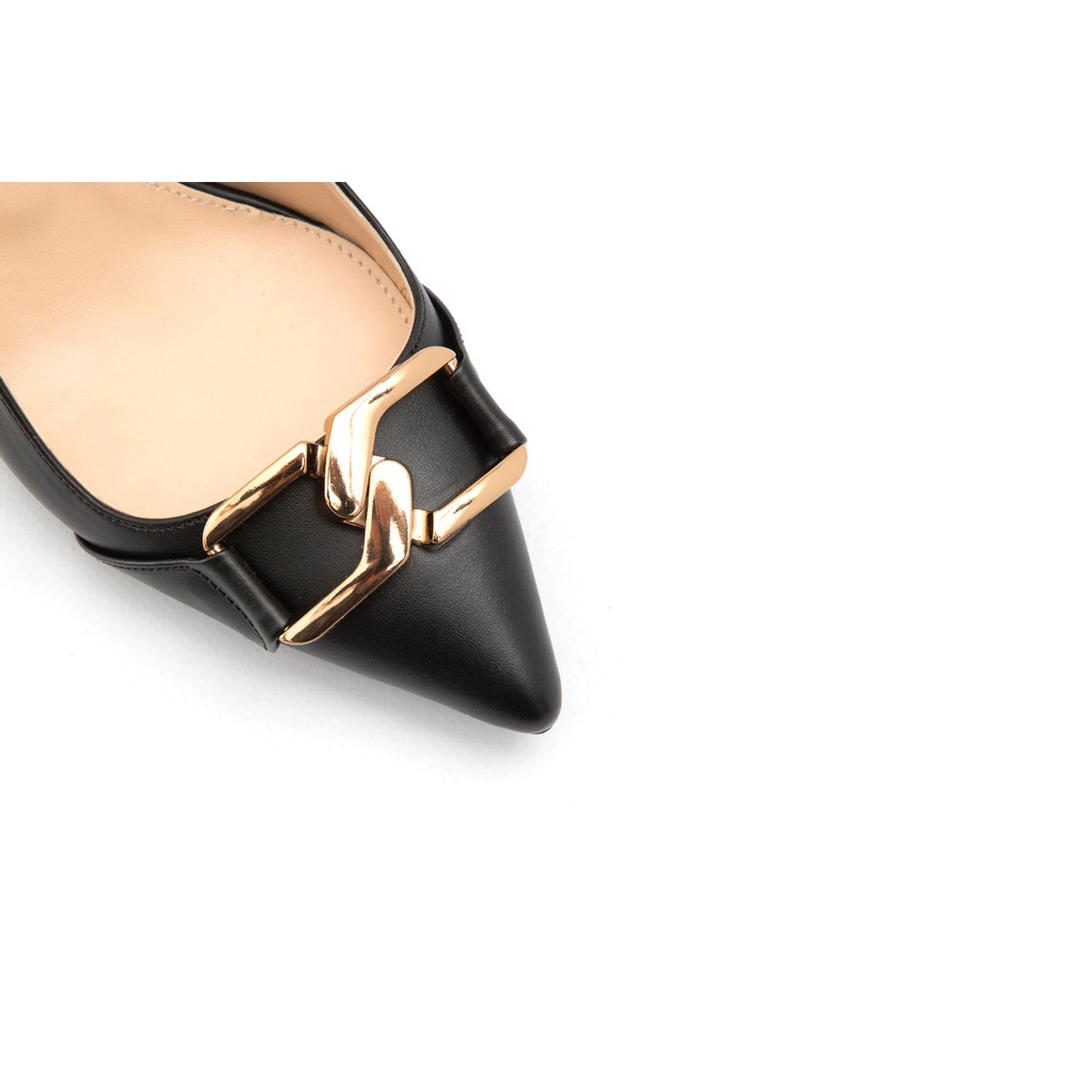 Fashion Attitude - Escarpins Slingback Noir avec Détail Doré