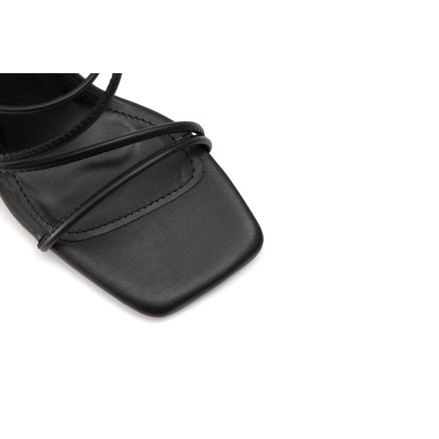 Fashion Attitude - Sandales Femme à Talon Noir Minimaliste