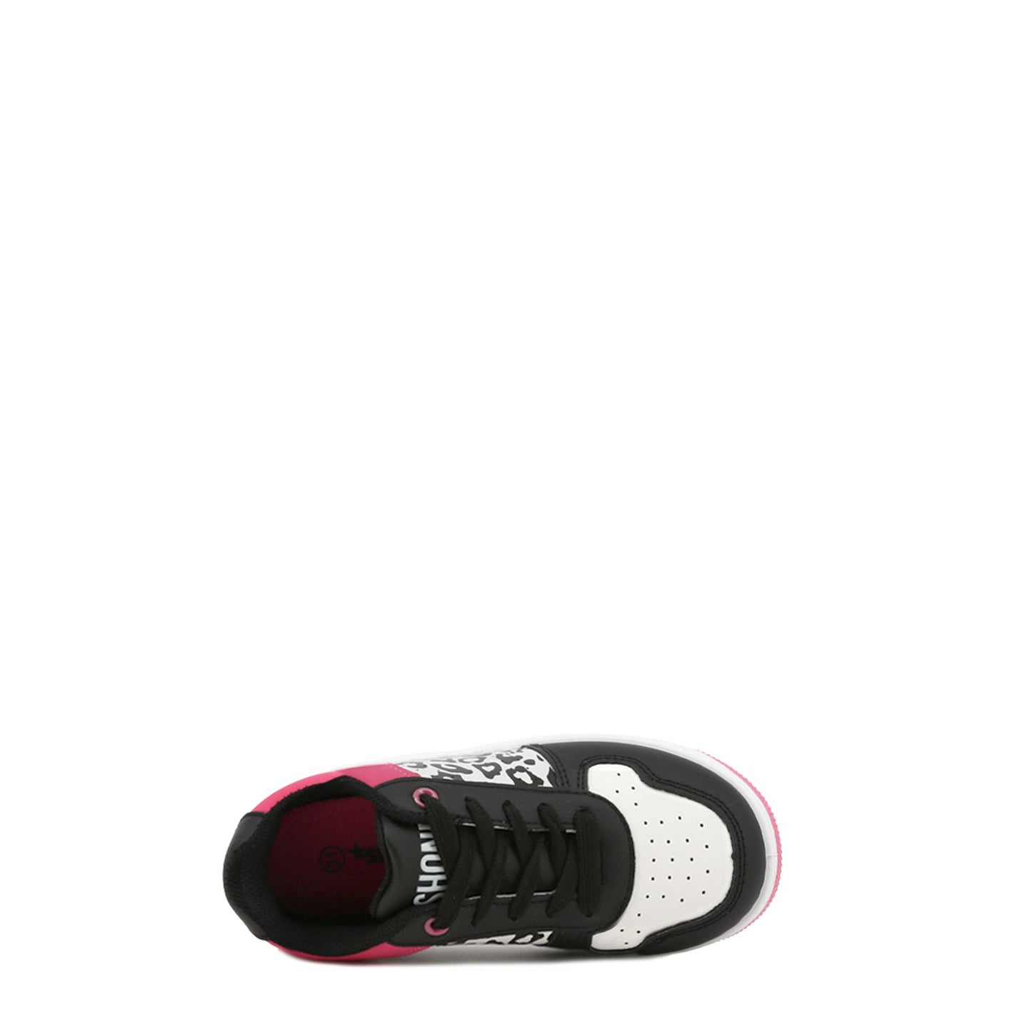 Shone Sneakers Noires et Roses avec Détail Léopard