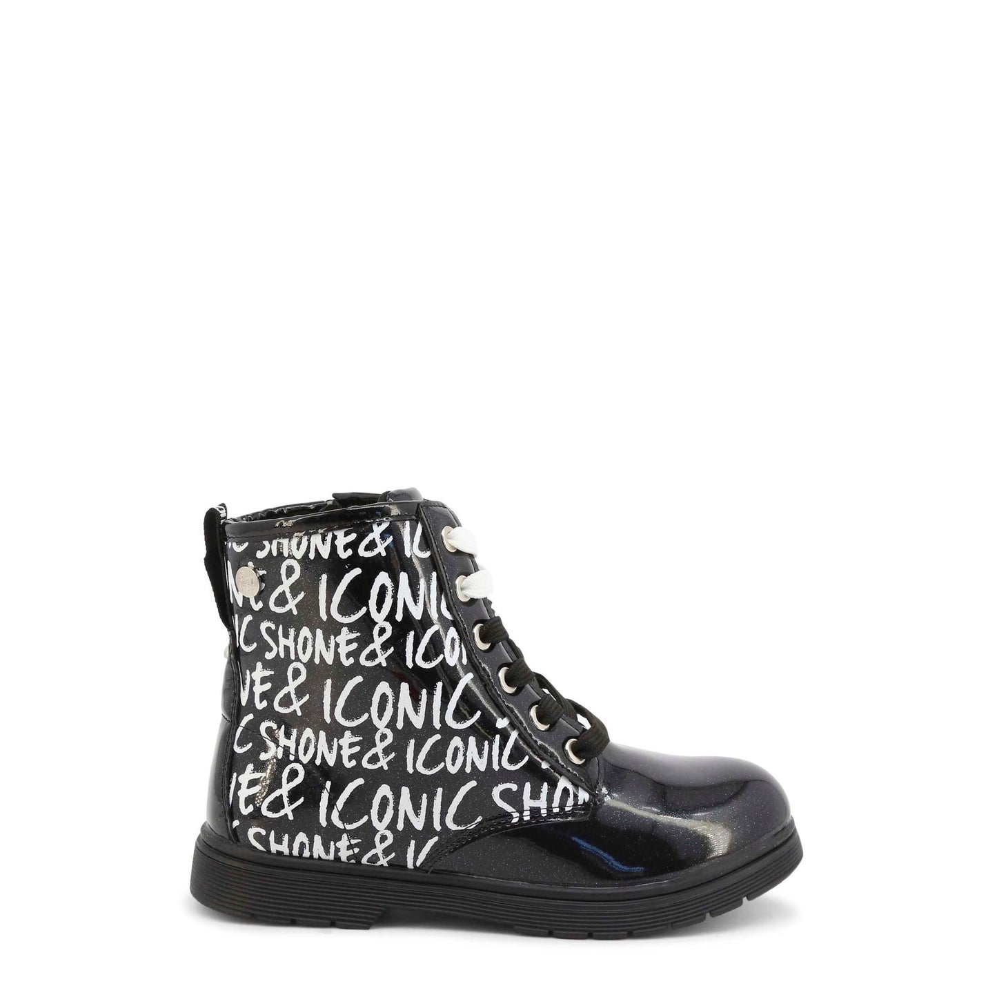 Shone Bottines Noires à Détails Graphiques