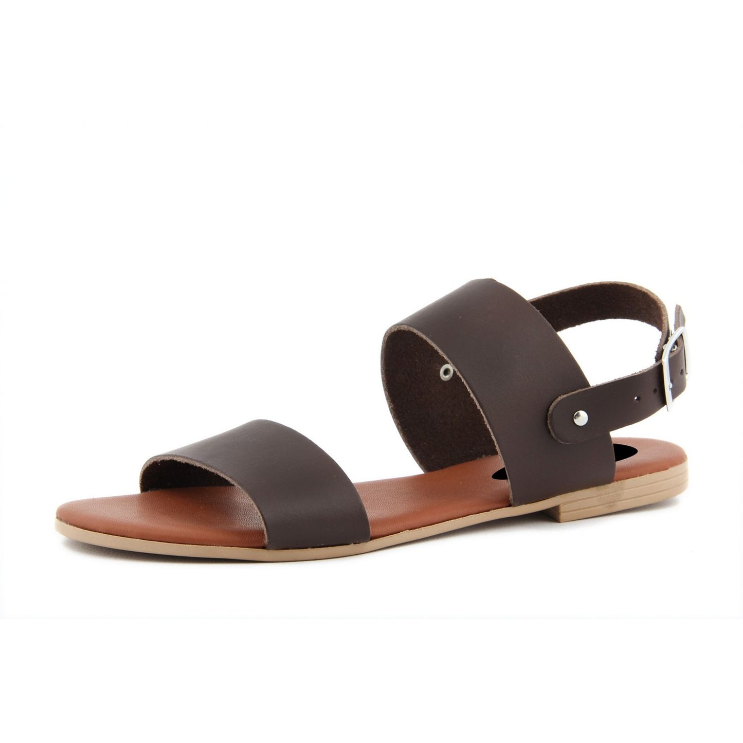 Fashion Attitude - Sandales Femme (Brun Minimaliste)