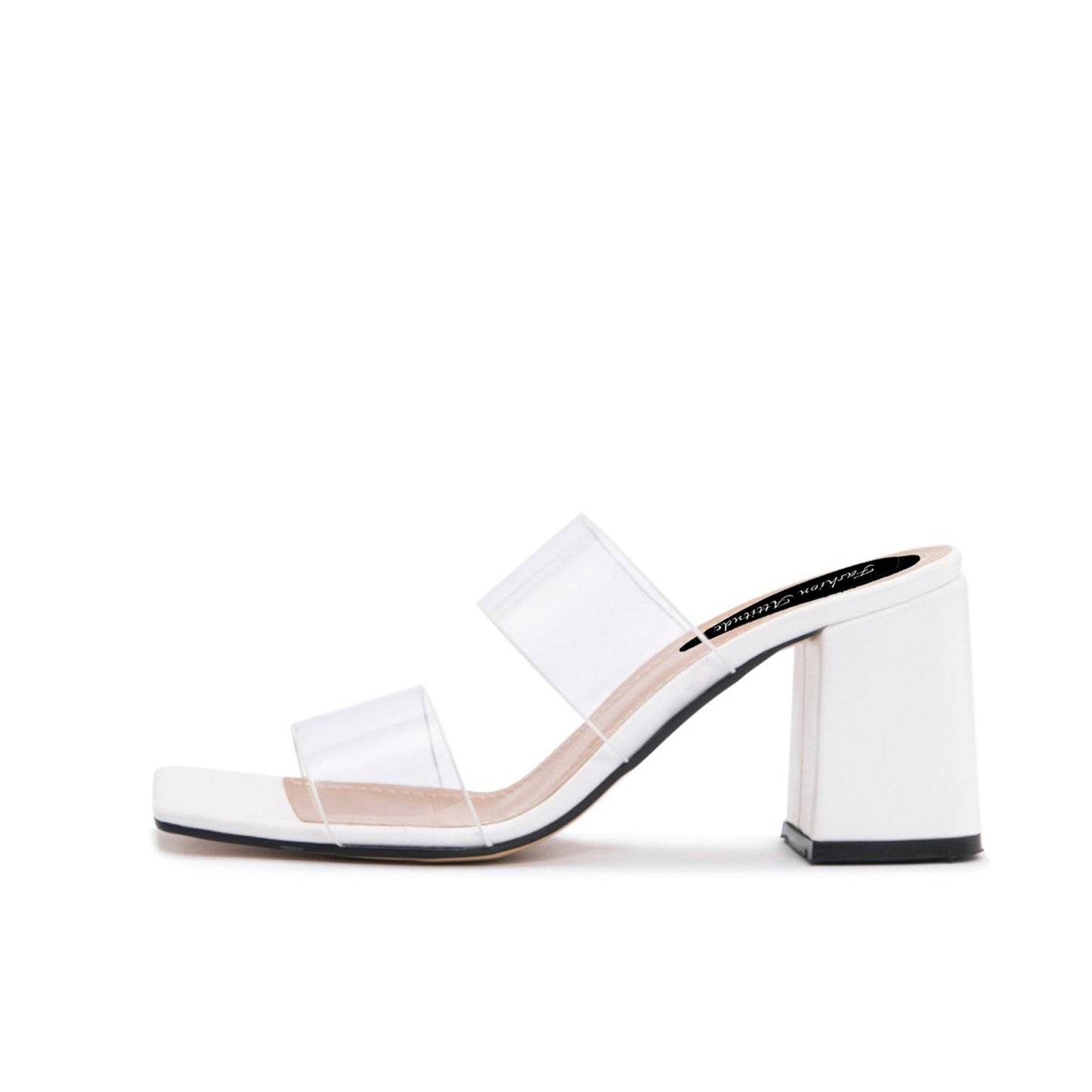 Fashion Attitude - Sandales Femme à Talon Transparent Blanc