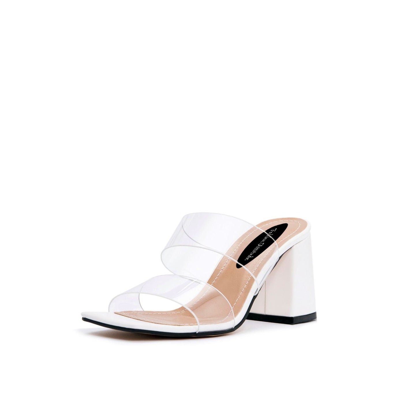 Fashion Attitude - Sandales Femme à Talon Transparent Blanc