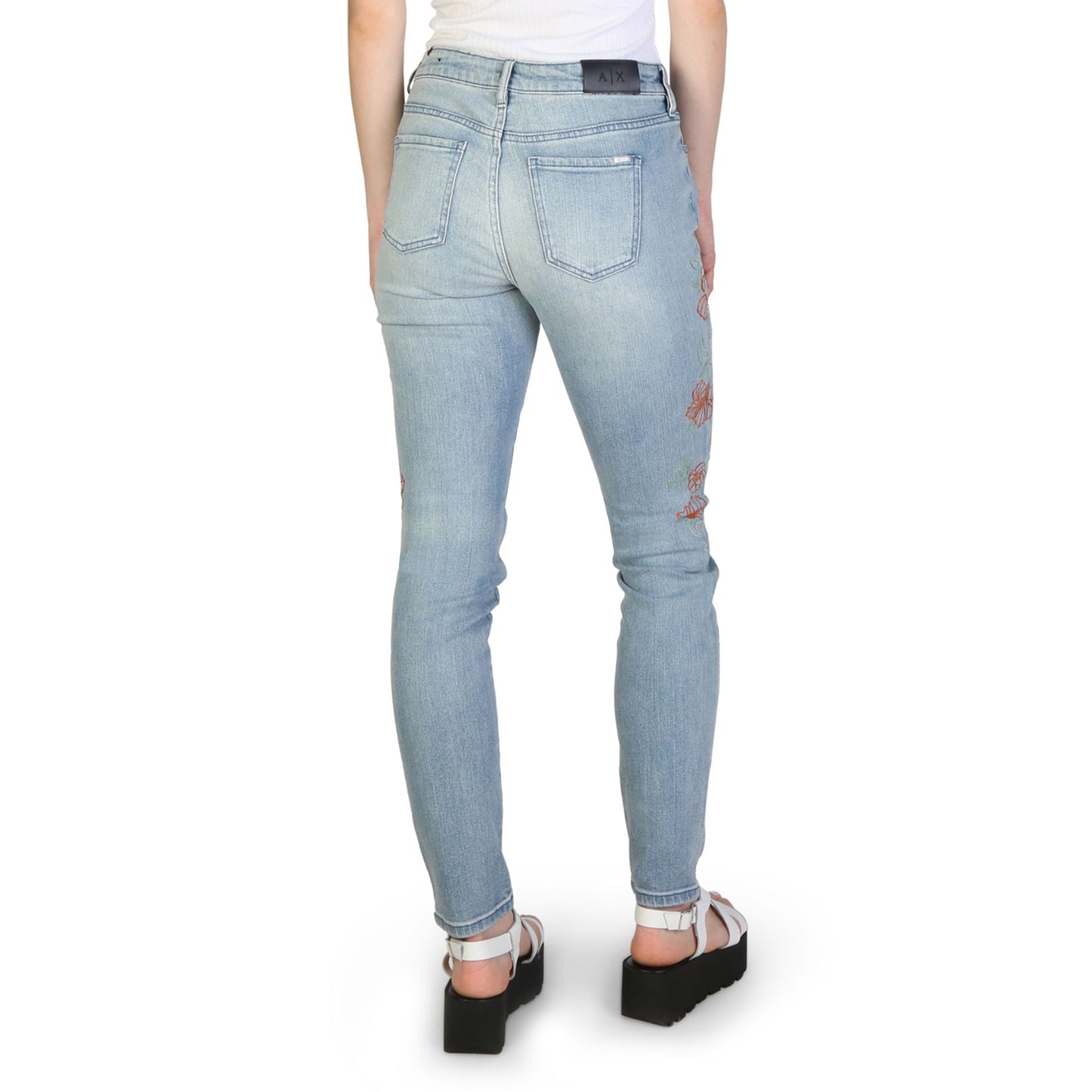 Armani Exchange - Jean Femme Skinny Brodé, Élégance et Originalité