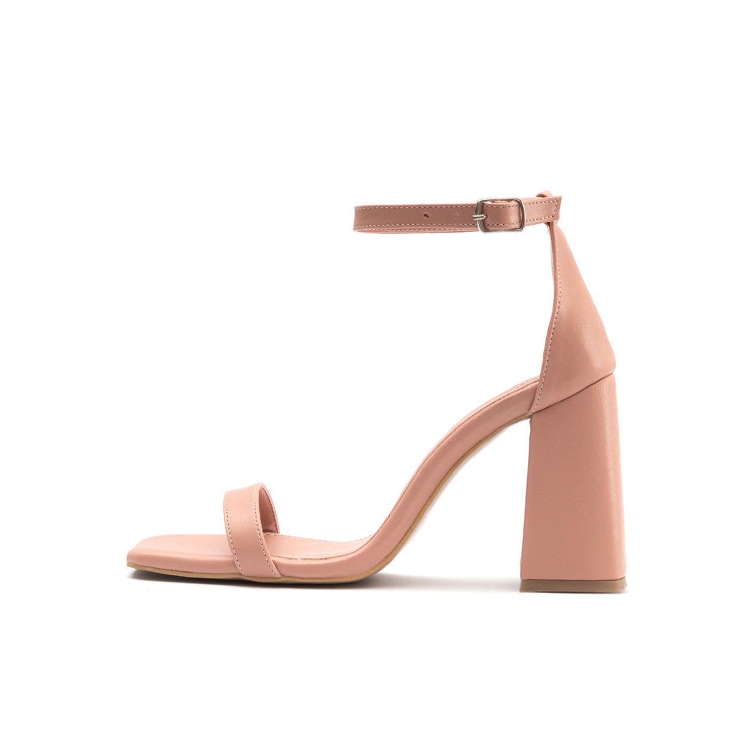 Fashion Attitude - Sandales Femme à Talon Bloc 9,5 cm Rose Pâle Élégant