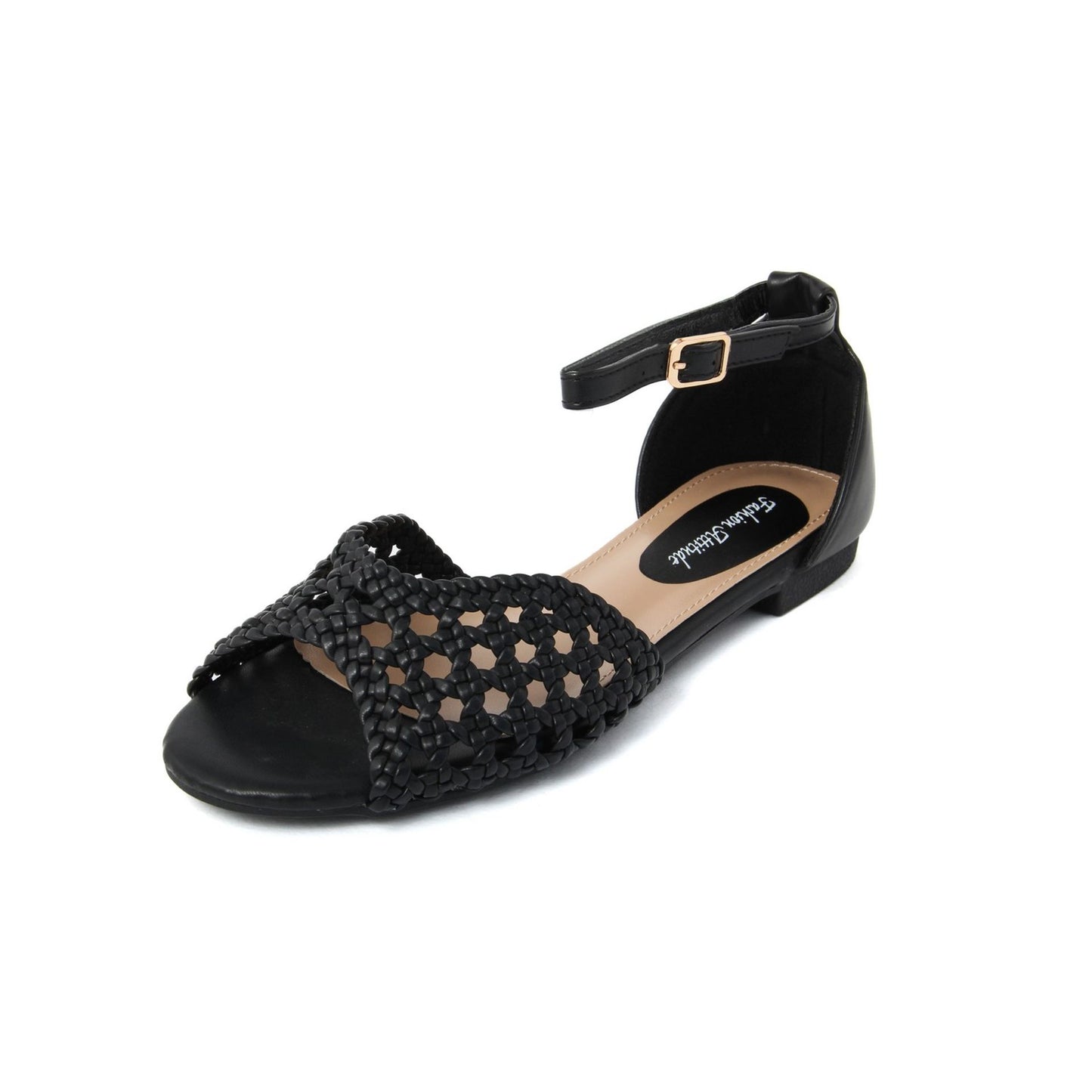 Fashion Attitude - Sandales Plates Tressées Noires