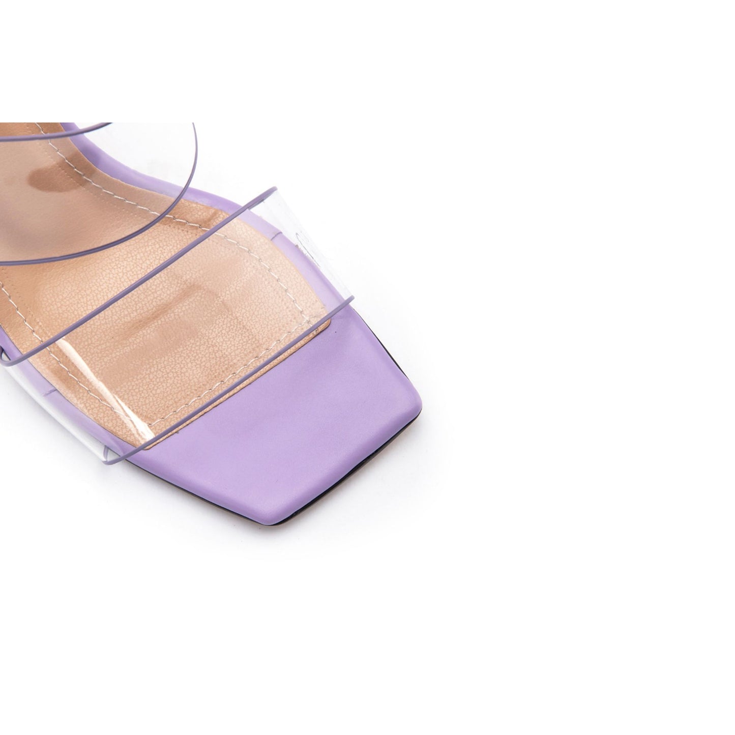 Fashion Attitude - Sandales Femme à Talon Transparent Lilas