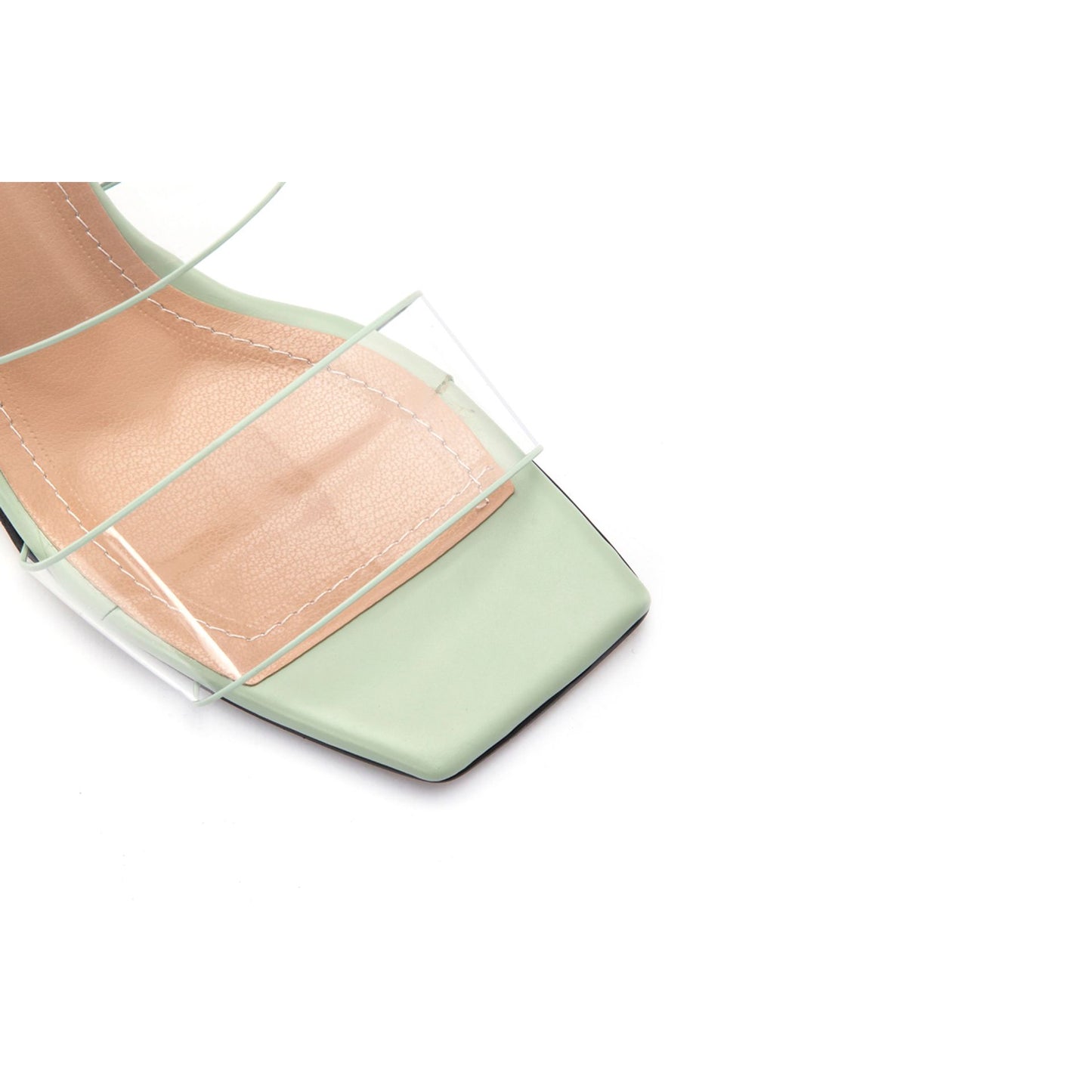 Fashion Attitude - Sandales Femme à Talon Transparent Vert Pastel