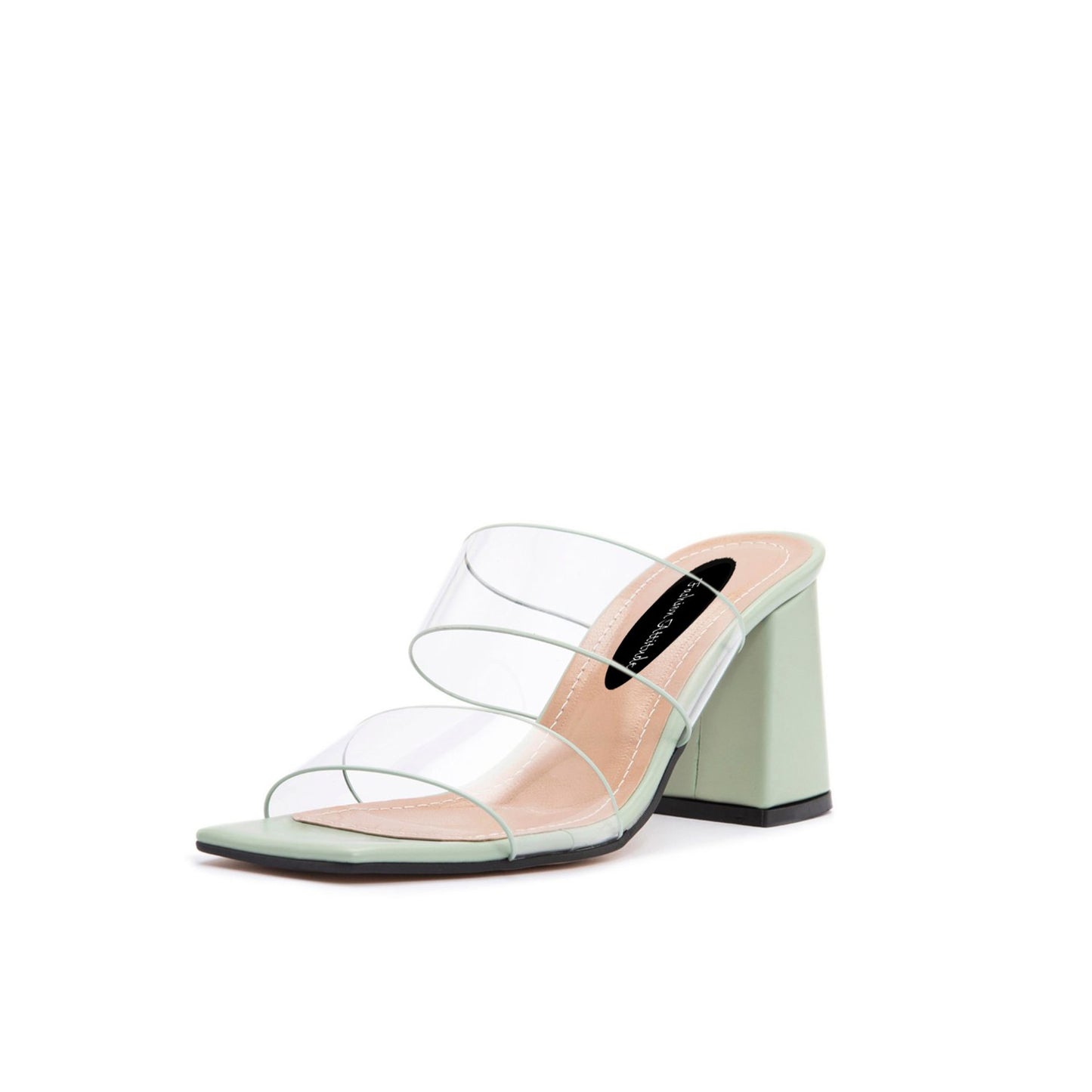 Fashion Attitude - Sandales Femme à Talon Transparent Vert Pastel