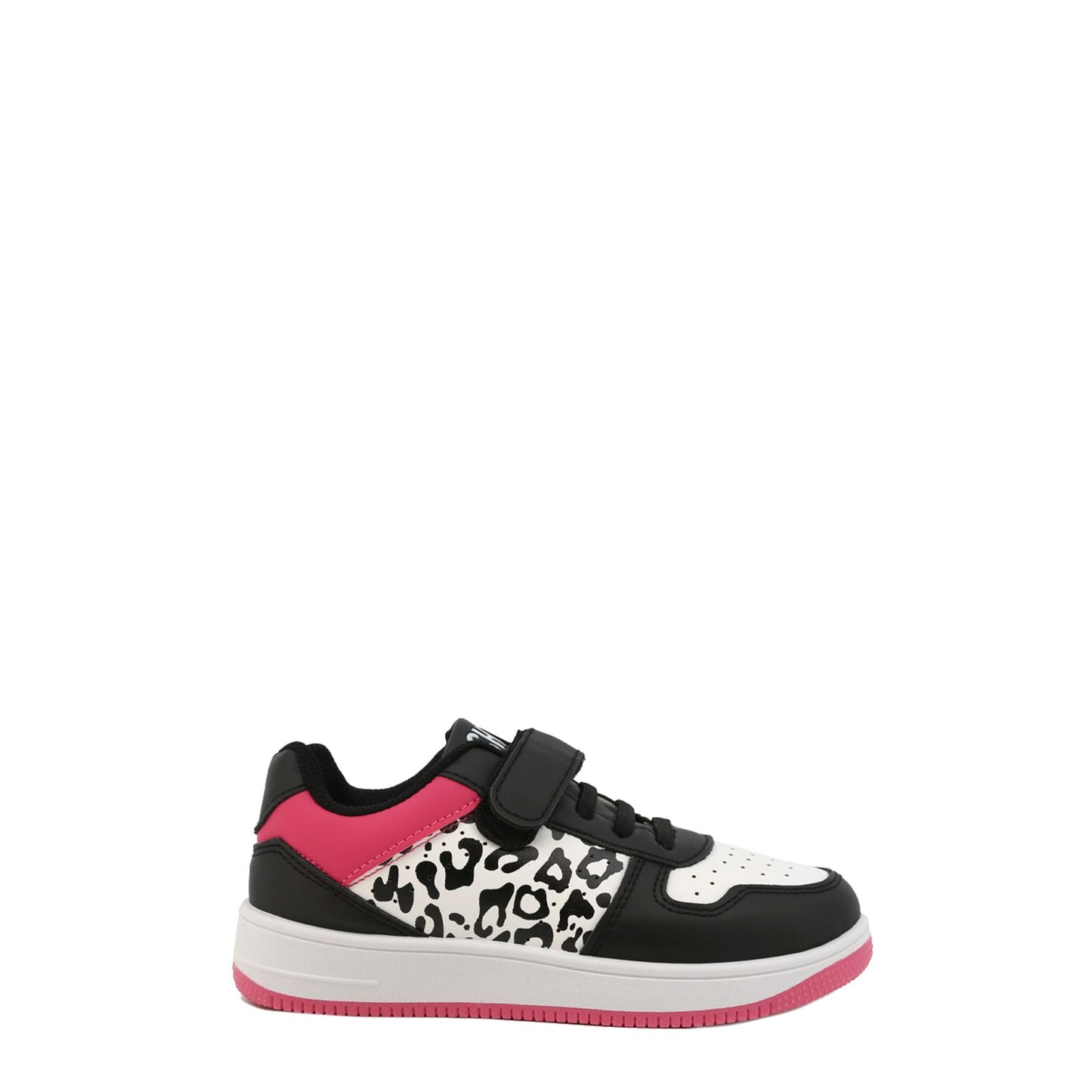 Shone Sneakers Noires et Roses avec Détail Léopard