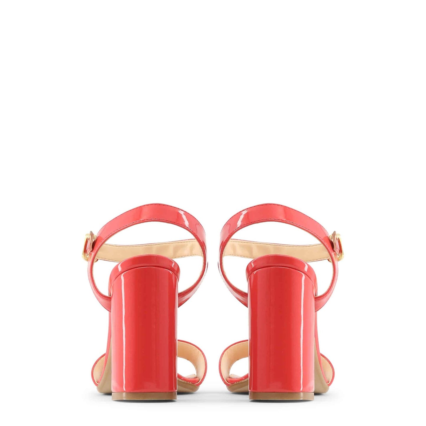 Made in Italia - Sandales Femme Vernies Rouges à Talon Haut 10 cm avec Bride à la Cheville