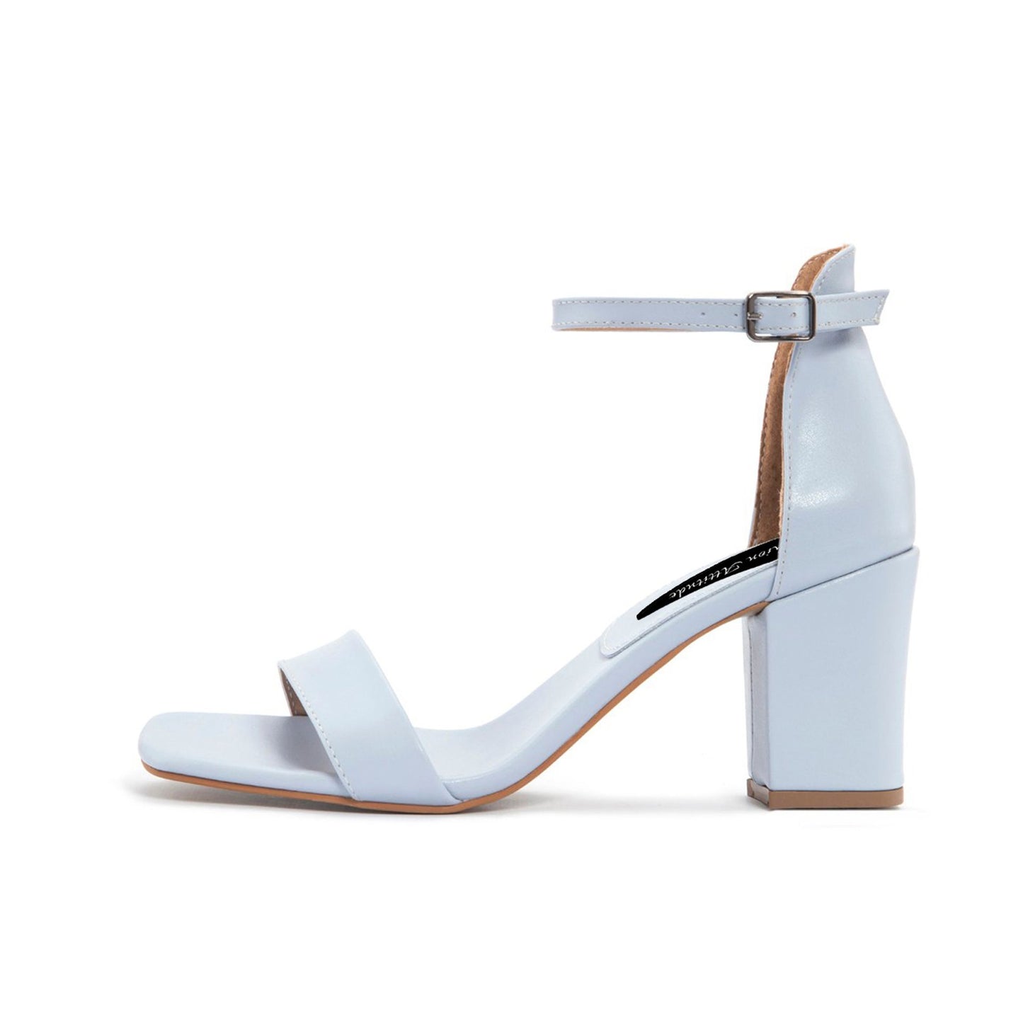 Fashion Attitude - Sandales Femme à Talon Bloc Bleu Ciel Élégant