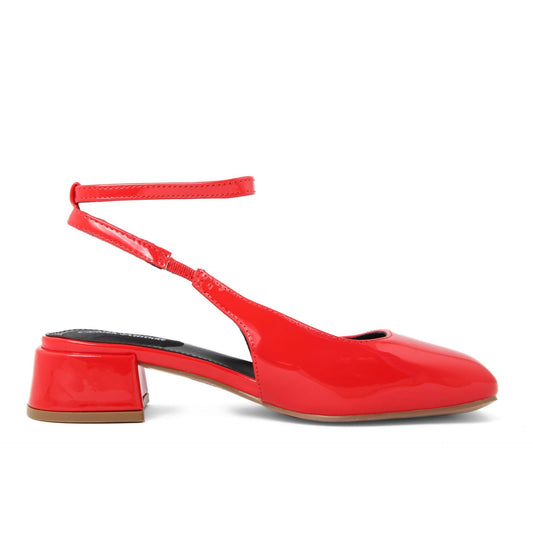Fashion Attitude - Sandales Femme Vernies Rouges à Talon Bloc 4 cm