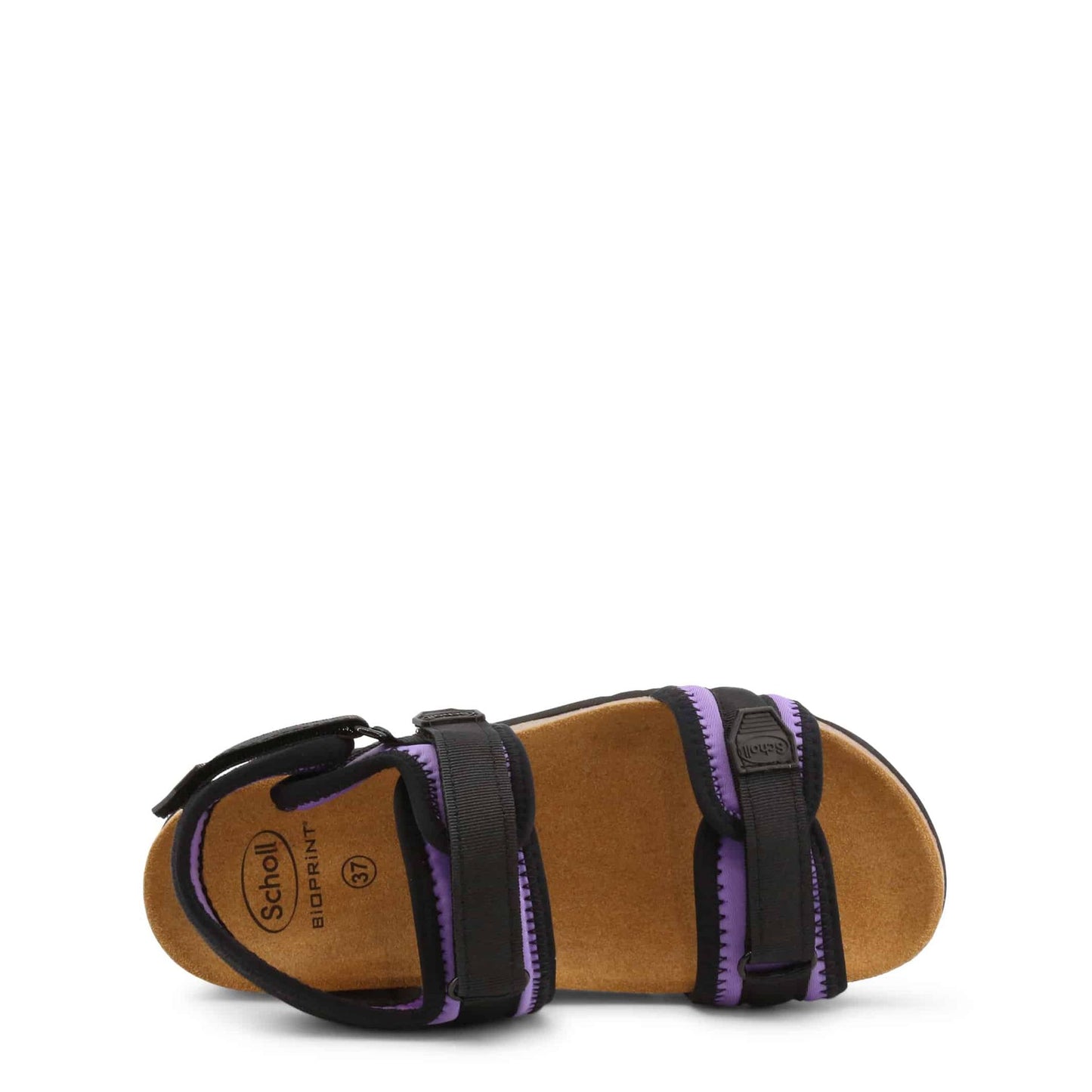Scholl - Sandales Femme Violettes et Noires avec Technologie Gelactiv, Bioprint et Memory Cushion