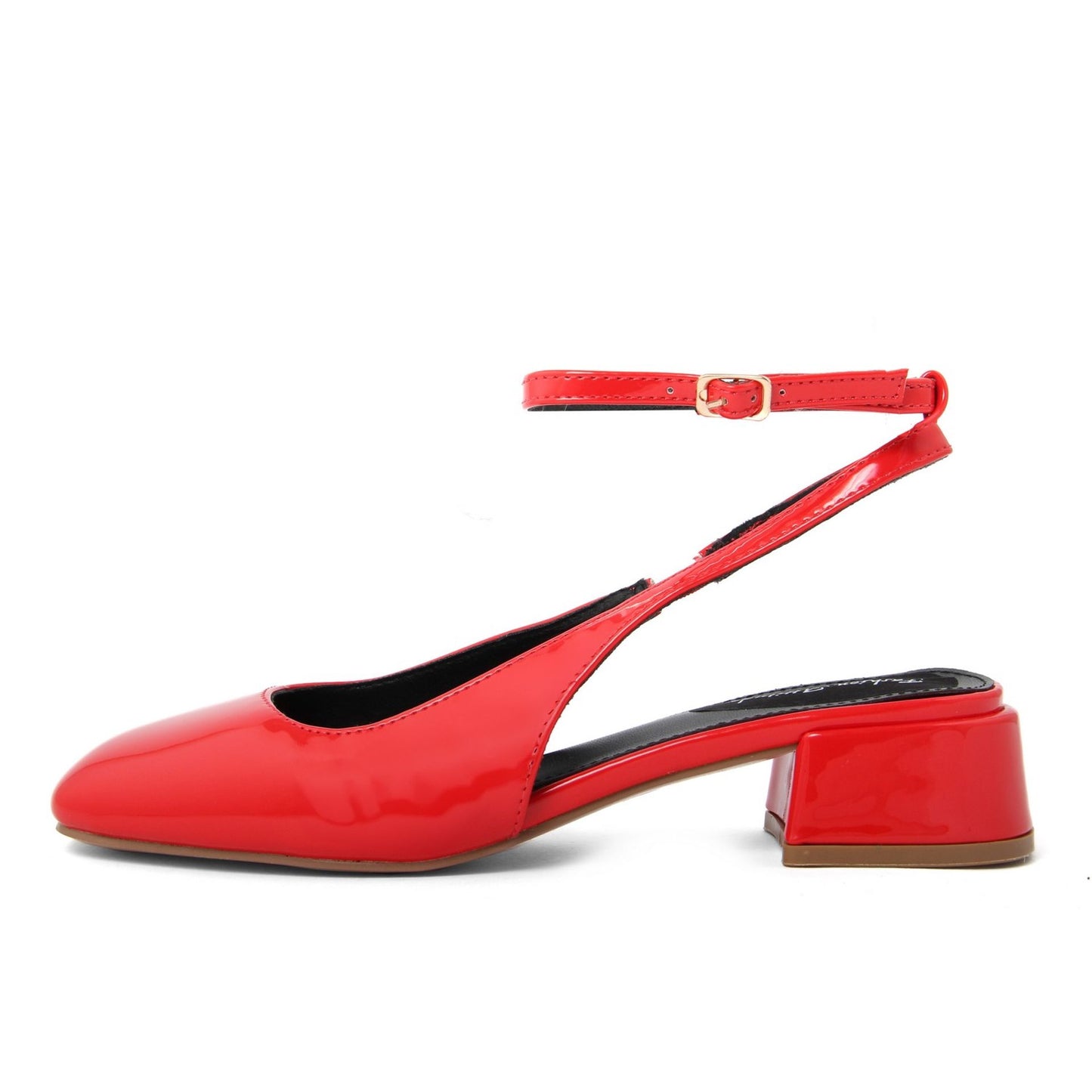 Fashion Attitude - Sandales Femme Vernies Rouges à Talon Bloc 4 cm
