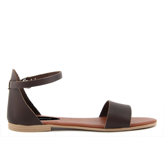 Fashion Attitude - Sandales Femme (Brun Foncé Minimaliste)