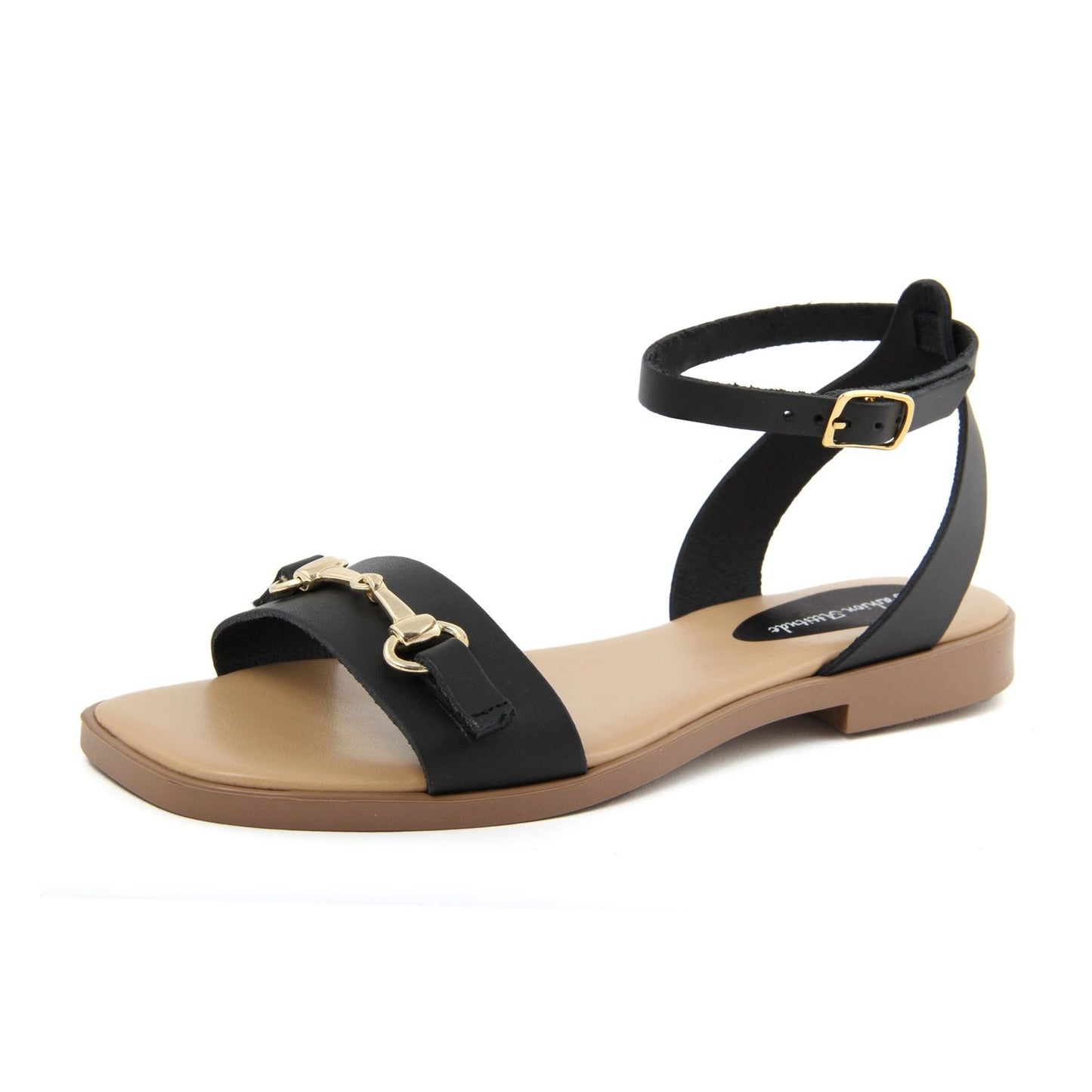 Fashion Attitude - Sandales Femme (Noir avec Détail Doré)