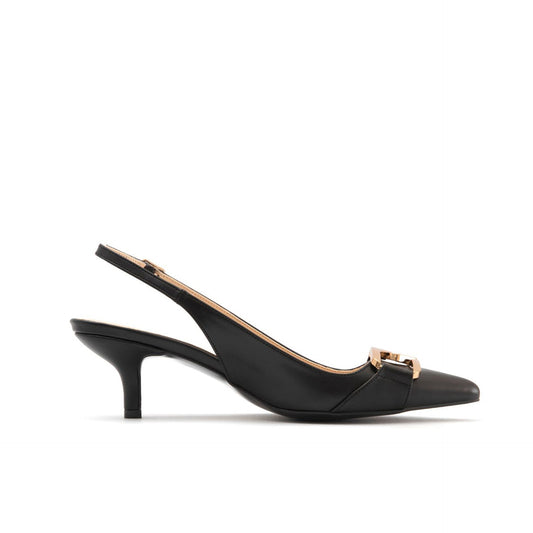Fashion Attitude - Escarpins Slingback Noir avec Détail Doré