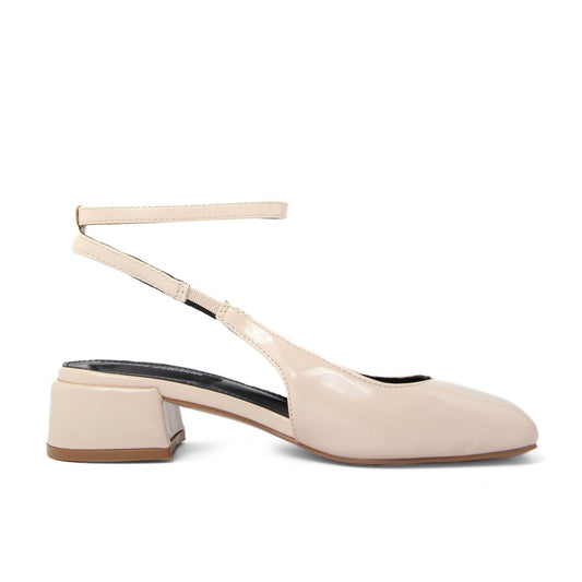 Fashion Attitude - Sandales Femme Vernies Beige à Talon Bloc 4 cm
