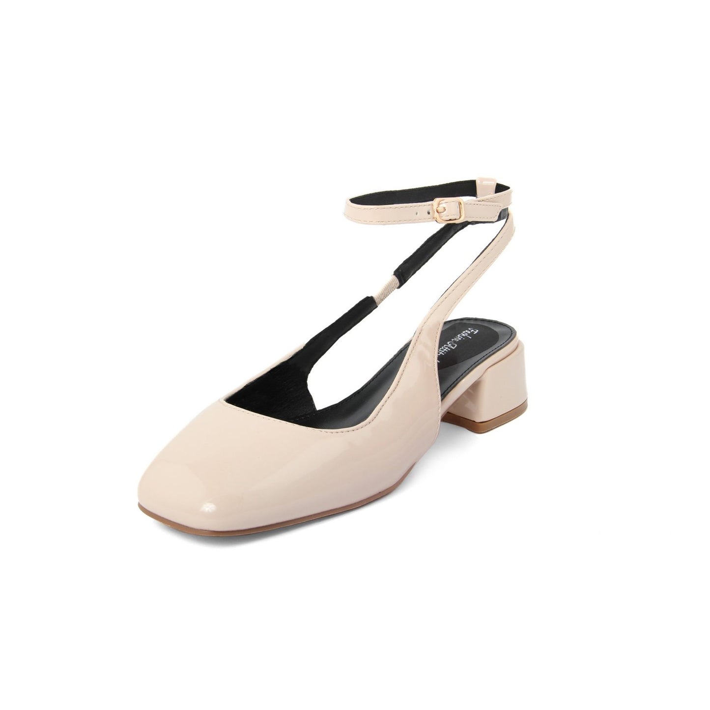 Fashion Attitude - Sandales Femme Vernies Beige à Talon Bloc 4 cm