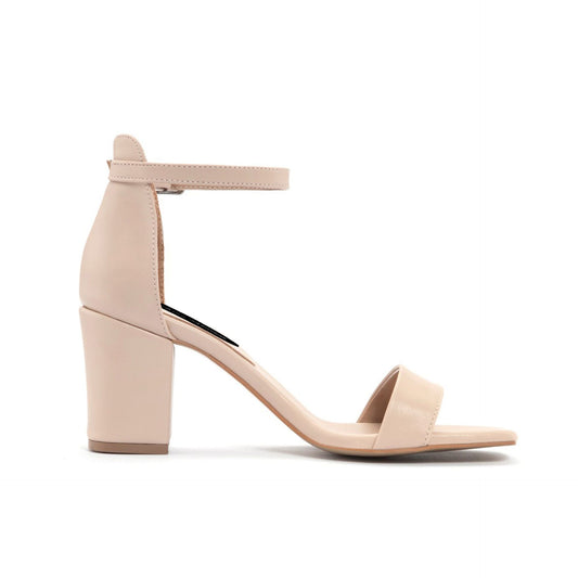 Fashion Attitude - Sandales Femme à Talon Bloc Beige Élégant