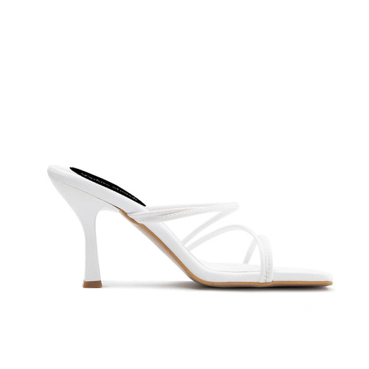 Fashion Attitude - Sandales Femme à Talon Blanc Minimaliste