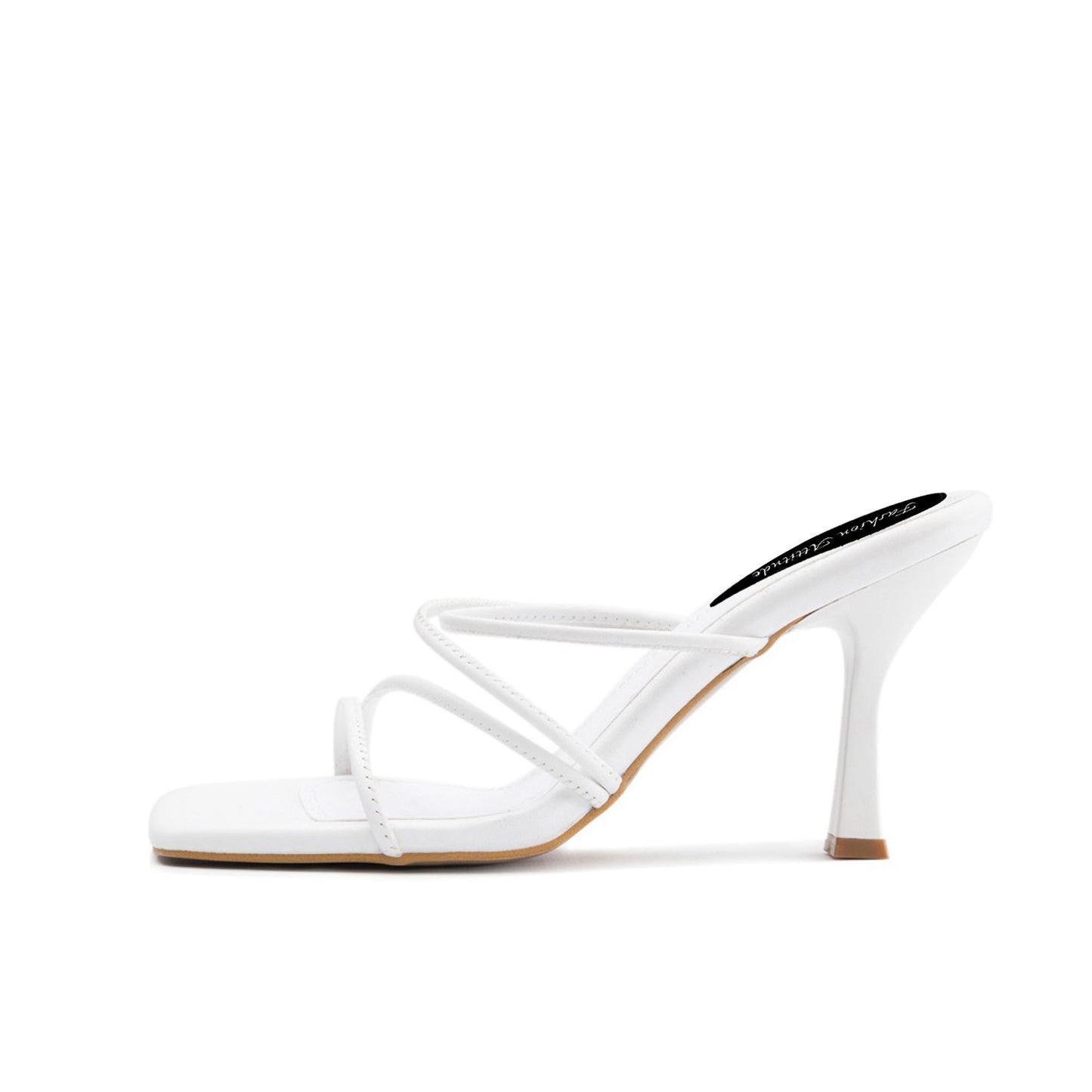 Fashion Attitude - Sandales Femme à Talon Blanc Minimaliste