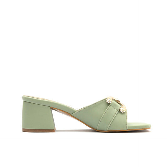 Fashion Attitude - Sandales Femme à Talon Vert Pomme Élégant