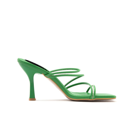 Fashion Attitude - Sandales Femme à Talon Vert Minimaliste