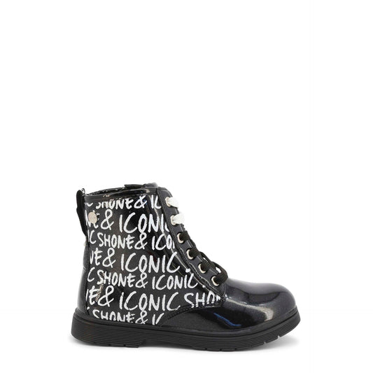Shone Bottines Noires à Détails Graphiques