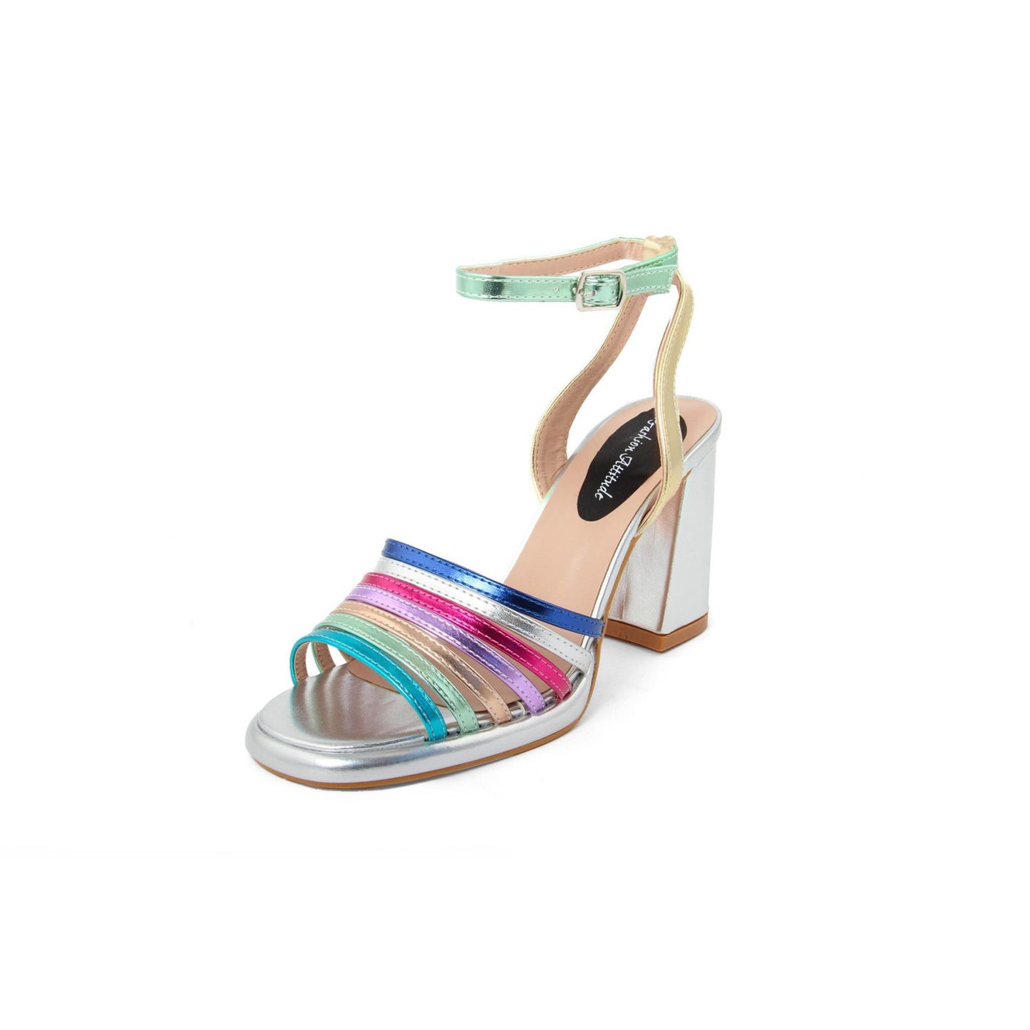 Fashion Attitude - Sandales Femme Multicolores à Talon Bloc
