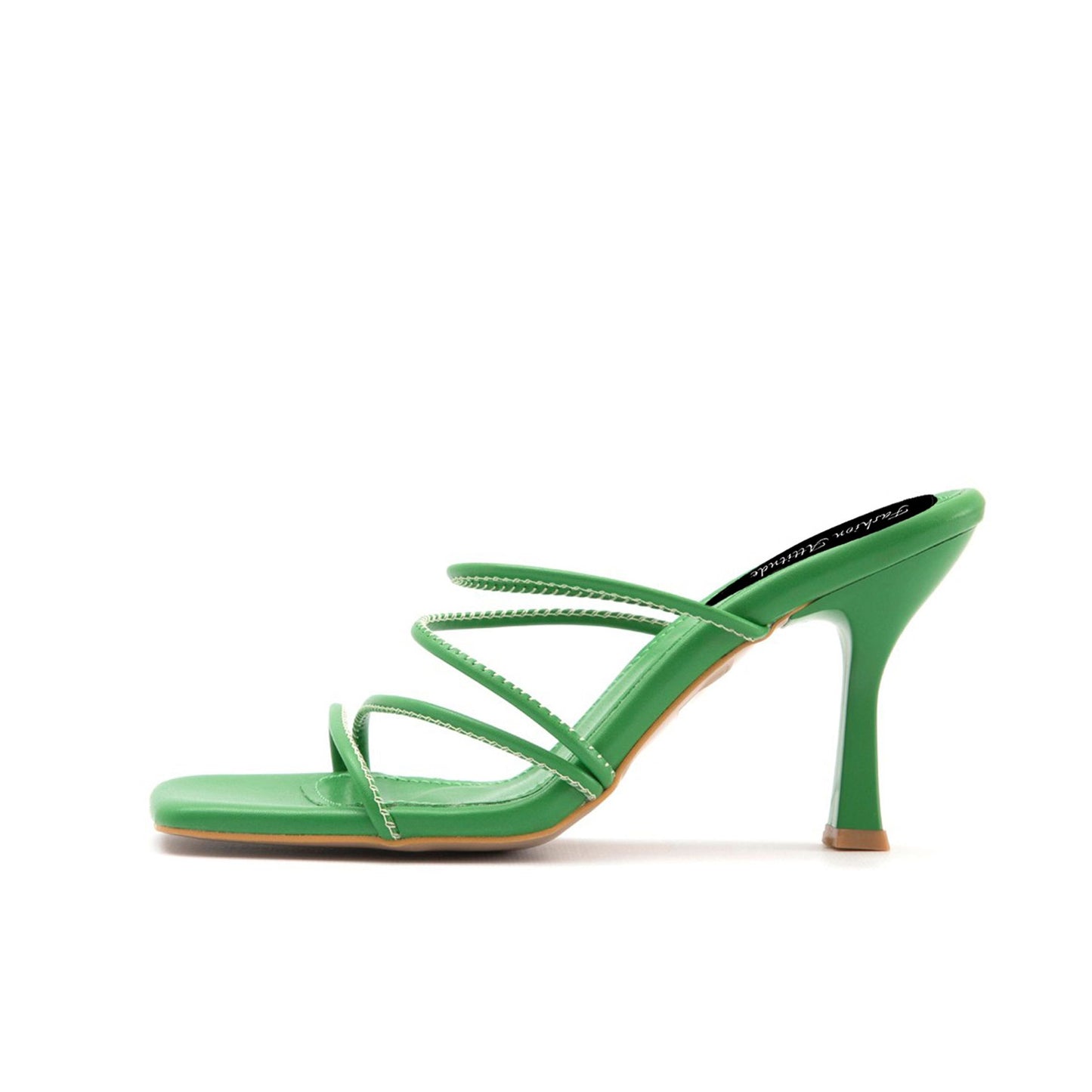 Fashion Attitude - Sandales Femme à Talon Vert Minimaliste