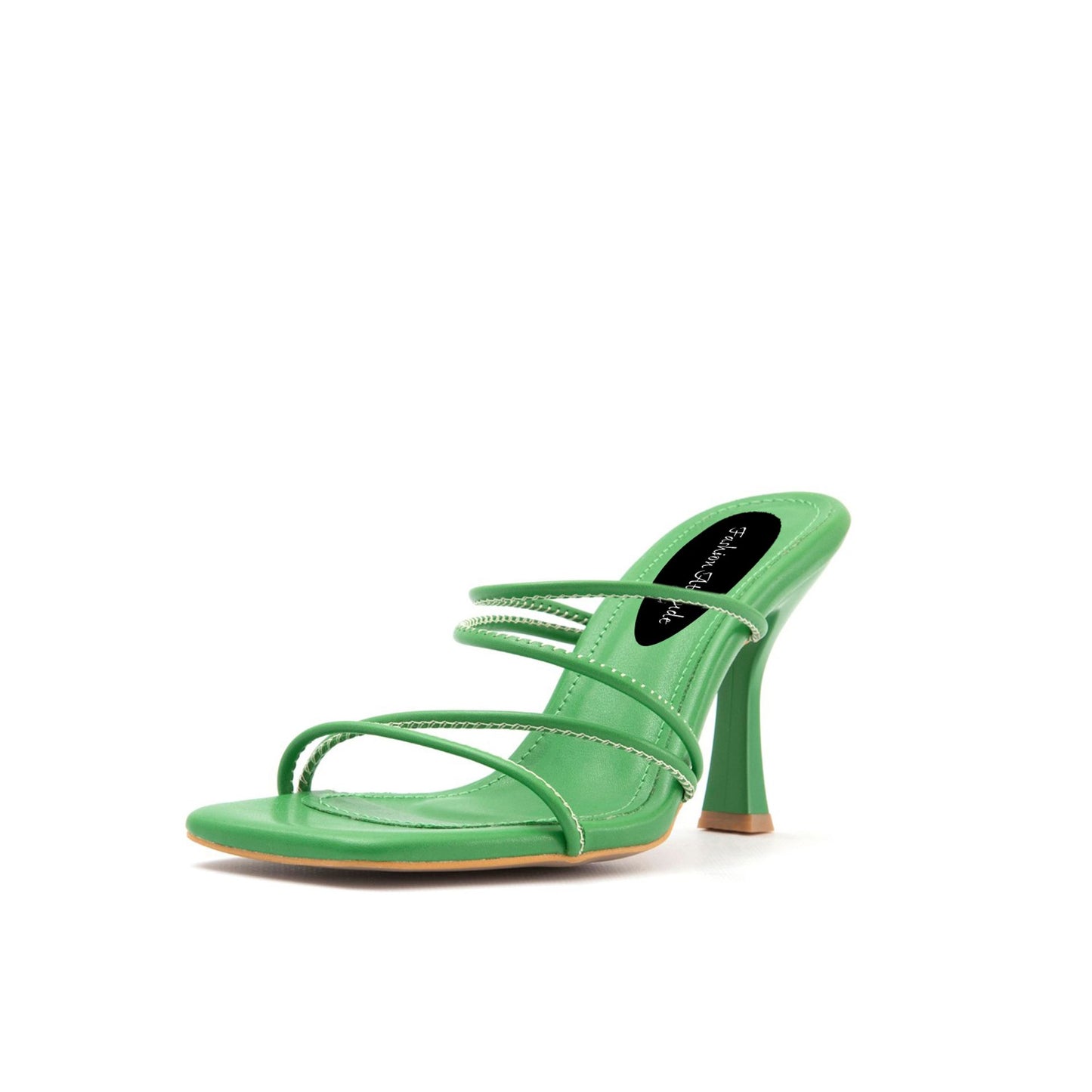 Fashion Attitude - Sandales Femme à Talon Vert Minimaliste