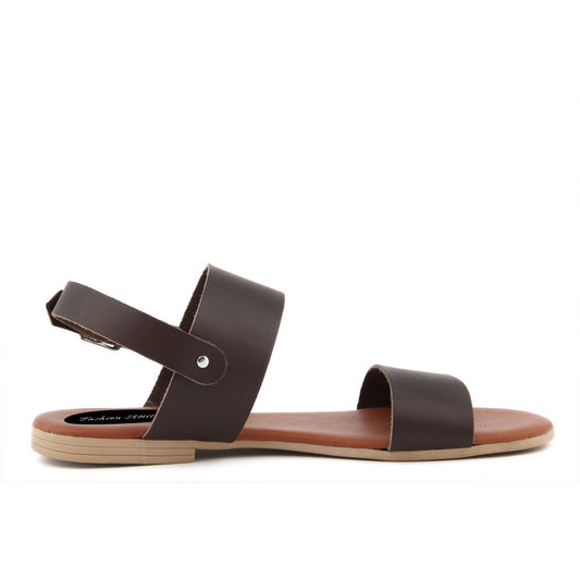 Fashion Attitude - Sandales Femme (Brun Minimaliste)