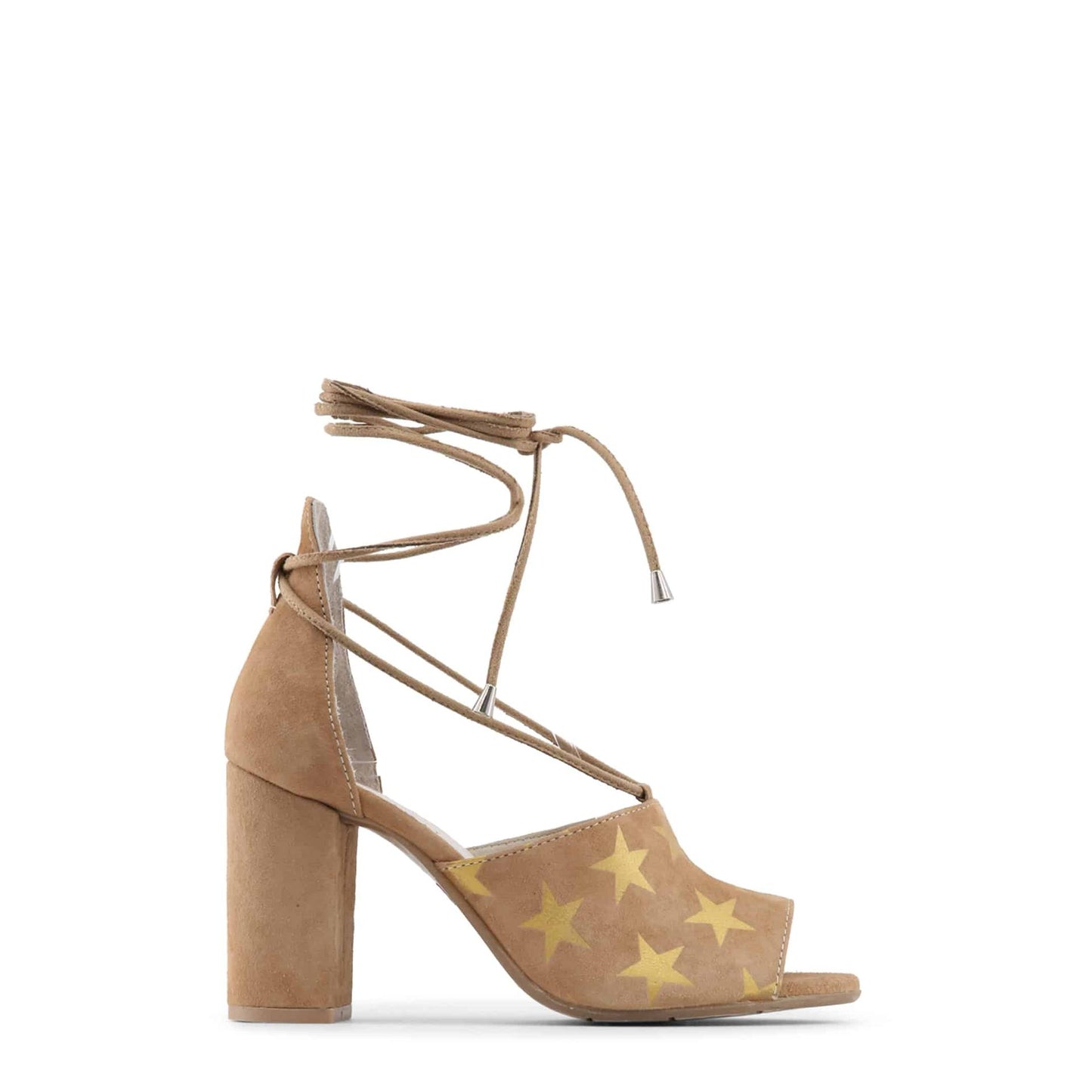 Made in Italia - Sandales Femme en Cuir à Talon 9 cm avec Fantaisie Étoiles