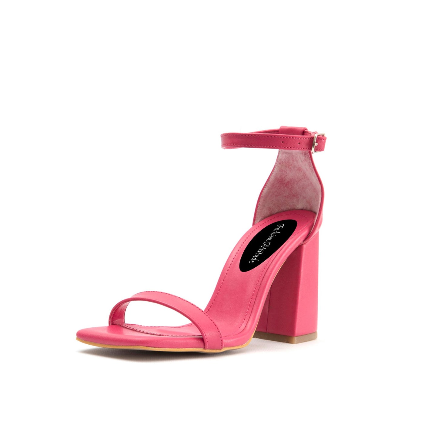 Fashion Attitude - Sandales Femme à Talon Bloc 9,5 cm Rose Élégant