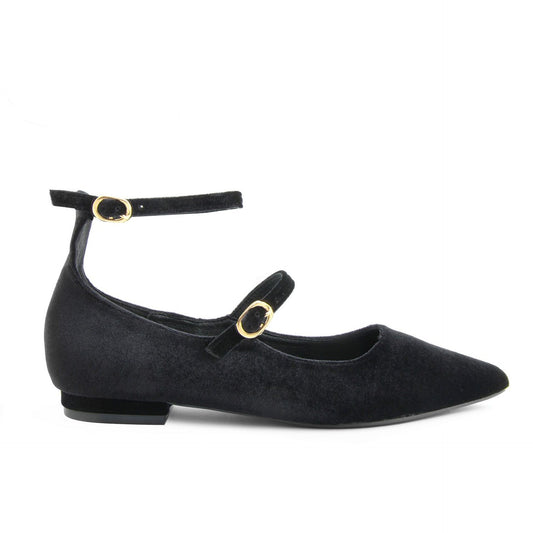 Ballerines Fashion Attitude en Velours Synthétique Noir