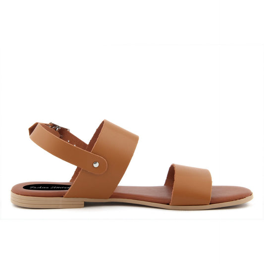 Fashion Attitude - Sandales Femme (Marron Minimaliste)