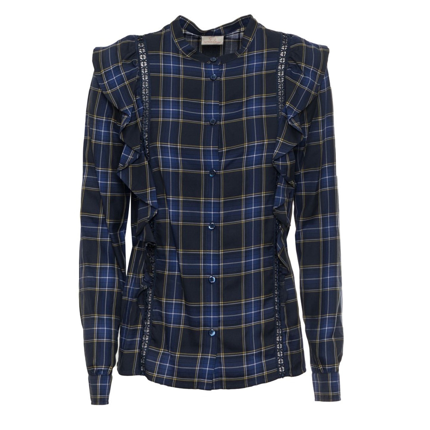Harmont & Blaine - Chemise Femme à Carreaux avec Volants, Élégance et Originalité