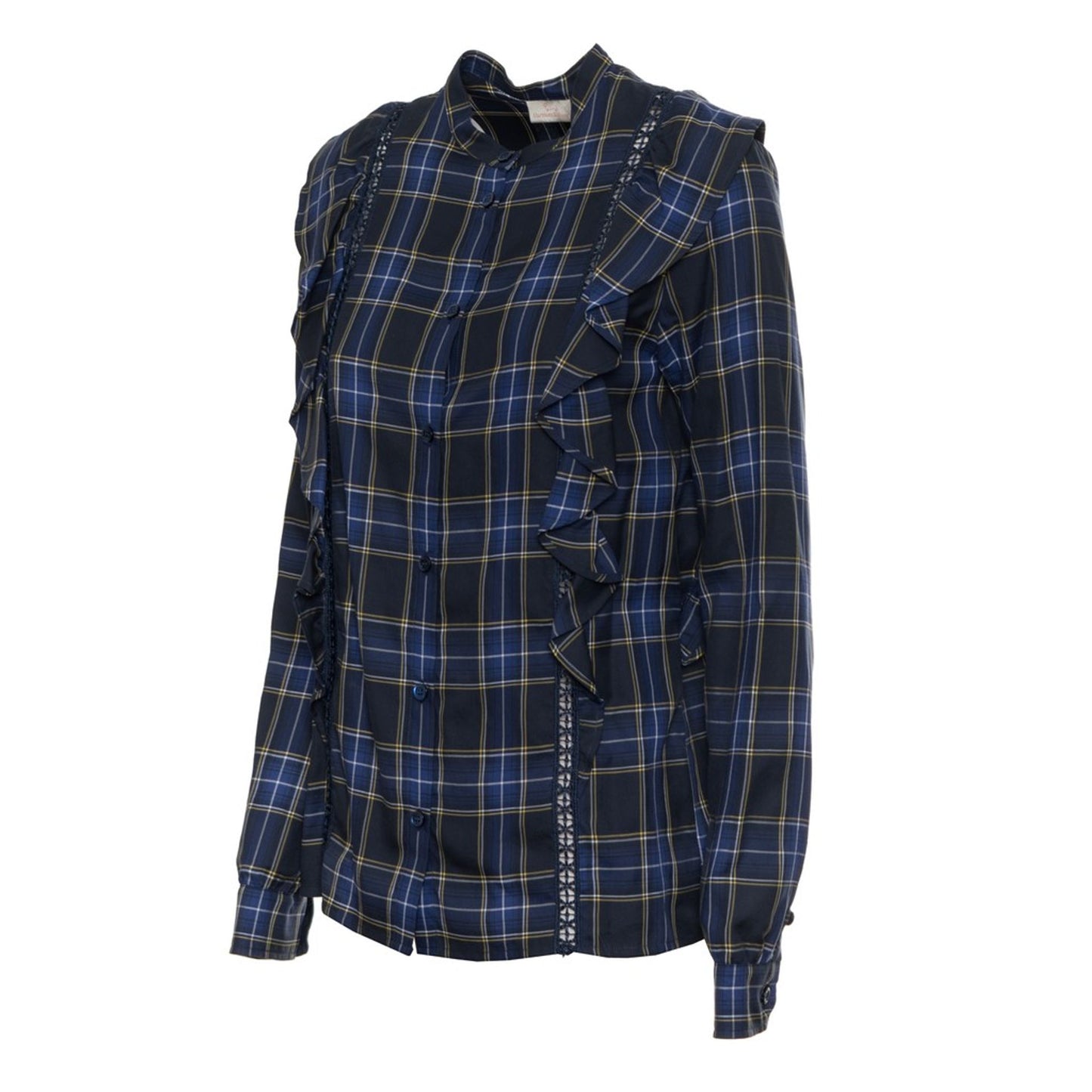 Harmont & Blaine - Chemise Femme à Carreaux avec Volants, Élégance et Originalité