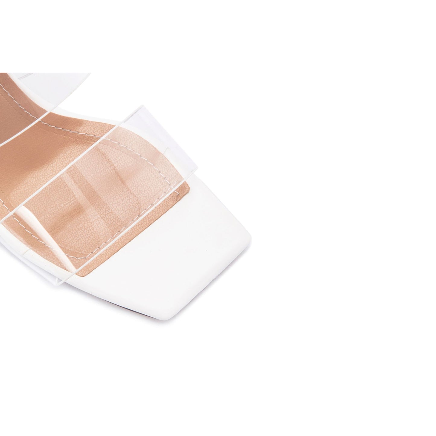 Fashion Attitude - Sandales Femme à Talon Transparent Blanc