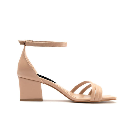 Fashion Attitude - Sandales Femme à Talon Bloc Beige Élégant