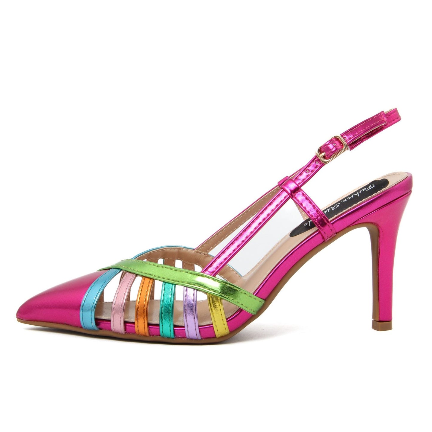 Fashion Attitude - Sandales Femme à Talon Aigu Fuchsia Multicolore Élégant