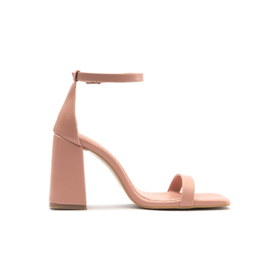 Fashion Attitude - Sandales Femme à Talon Bloc 9,5 cm Rose Pâle Élégant