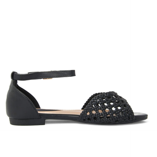 Fashion Attitude - Sandales Plates Tressées Noires