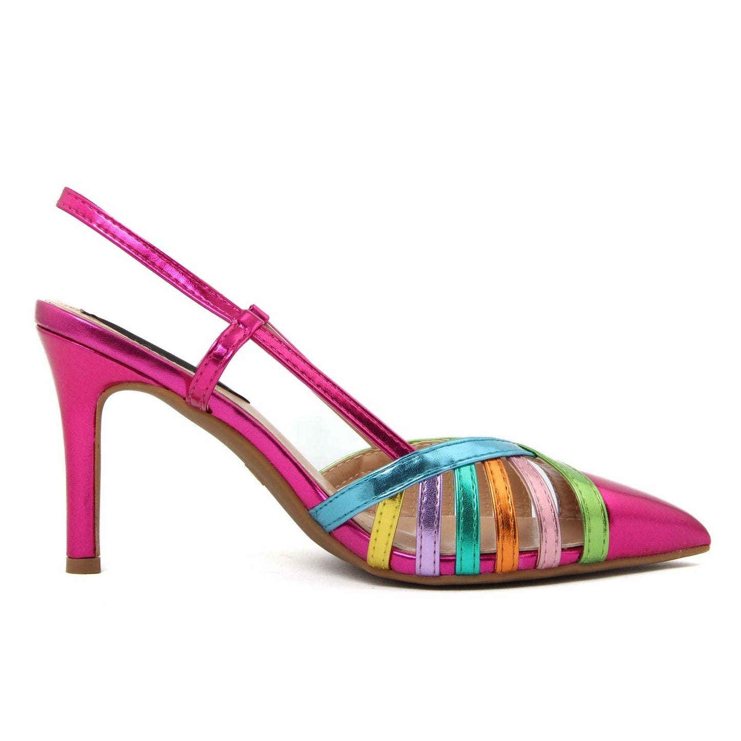 Fashion Attitude - Sandales Femme à Talon Aigu Fuchsia Multicolore Élégant