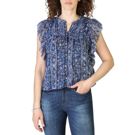 Pepe Jeans - Chemise Femme à Volants Imprimée, Légère et Élégante