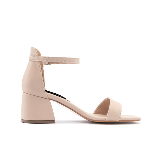 Fashion Attitude - Sandales Femme à Talon Bloc Beige Élégant